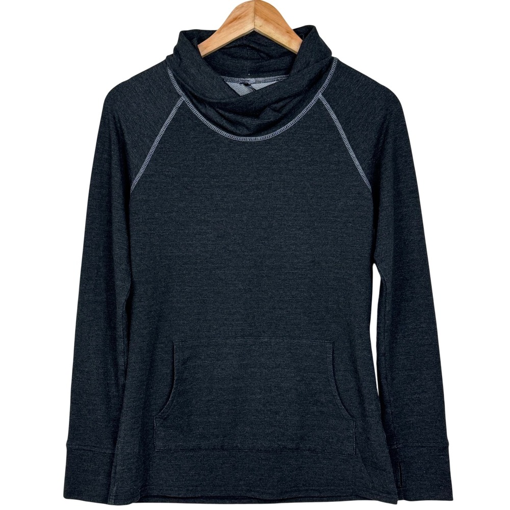 KÜHL Pullover Hoodie Women's S Gray Thermal Waffle Knit Lined Activewear Stretch